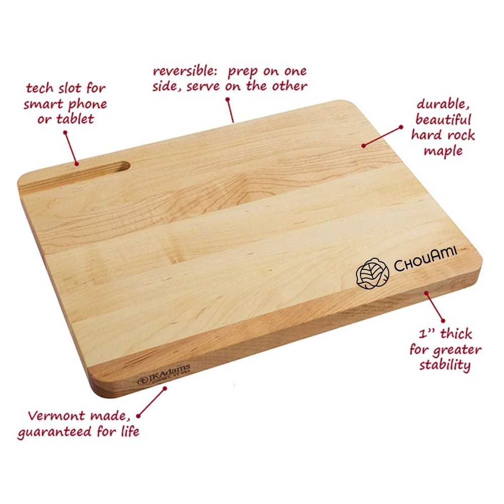 Chopping Board with Tech Slot (Maple Wood)