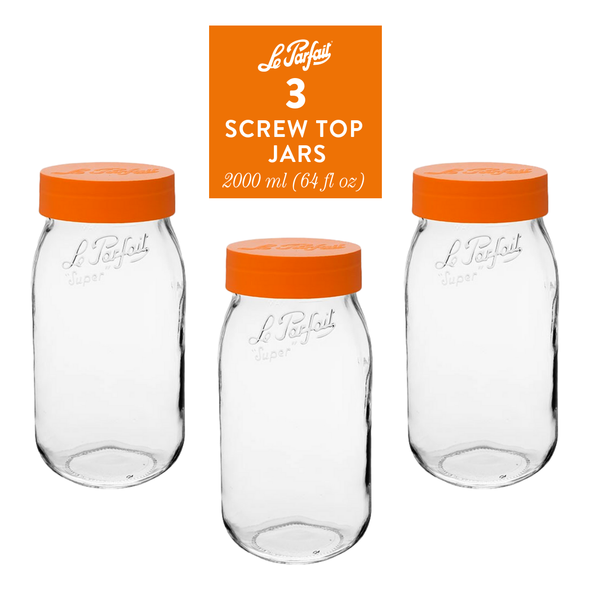 Le Parfait Screw Top Glass Jars for Use with ChouAmi