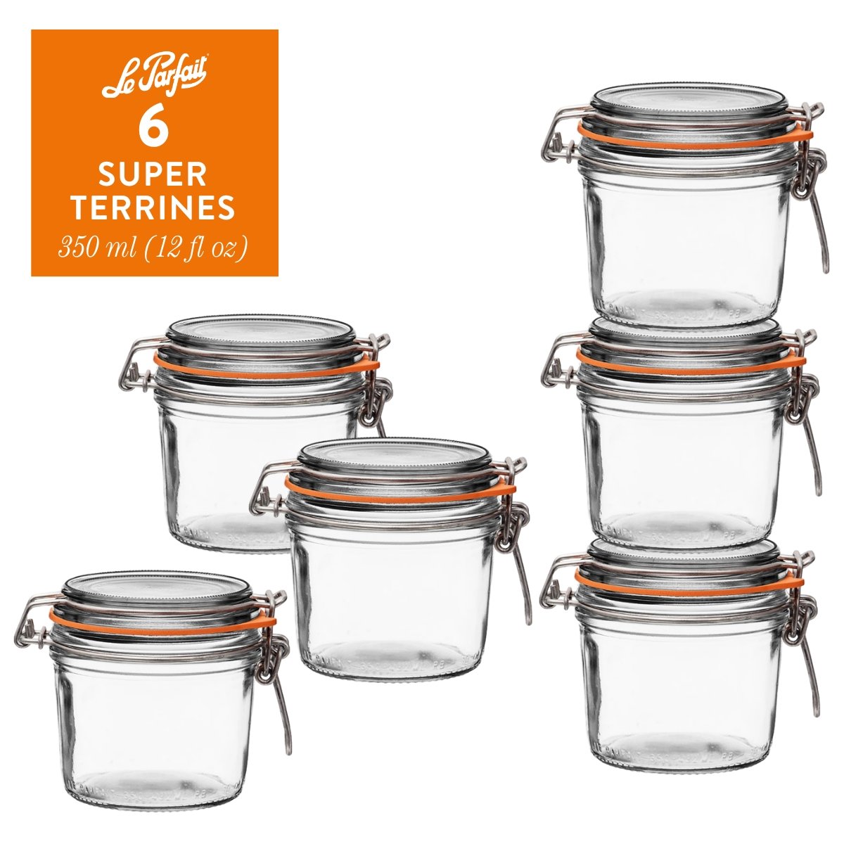 Le Parfait Flip Top Glass Jars for Storage and Gifting