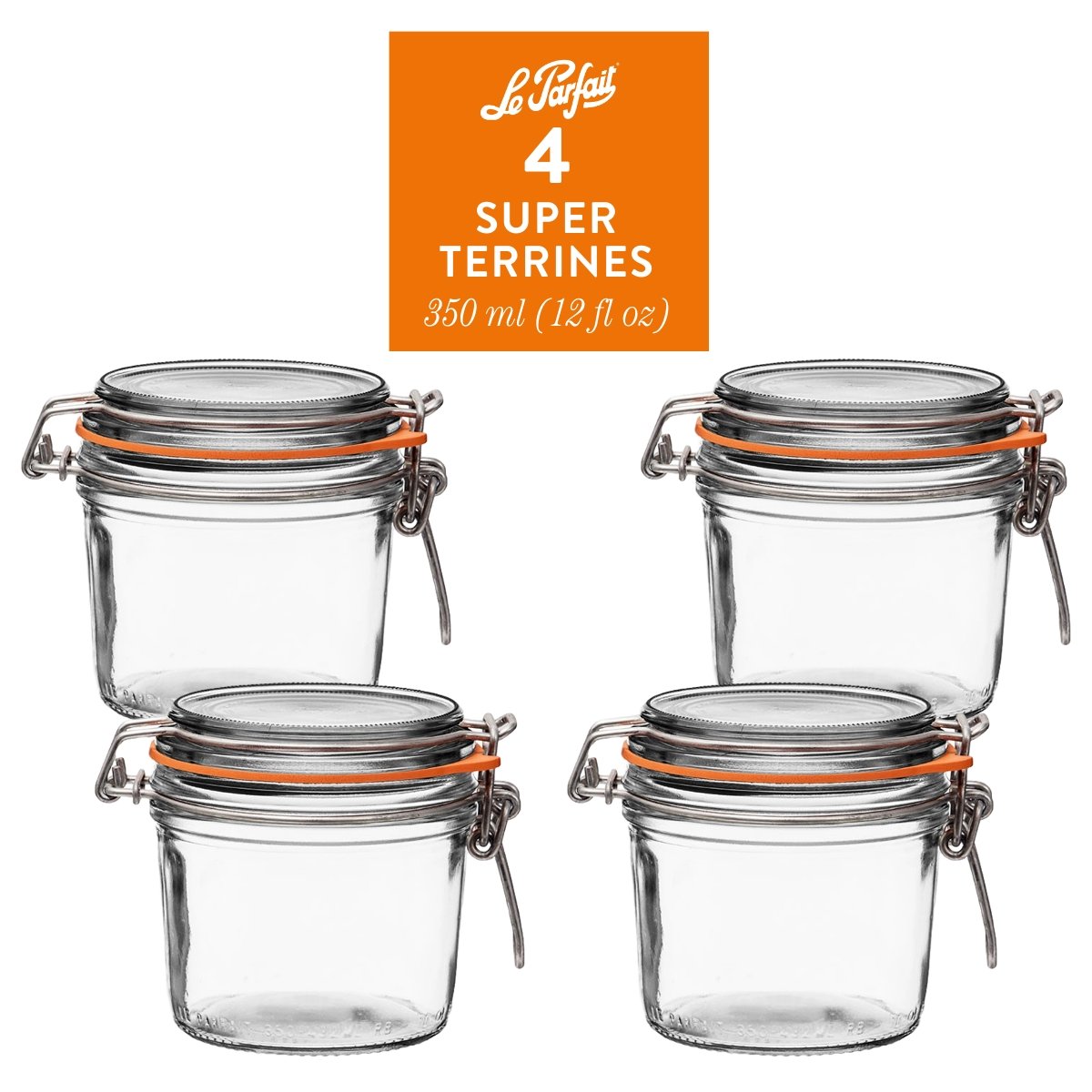 Le Parfait Flip Top Glass Jars for Storage and Gifting