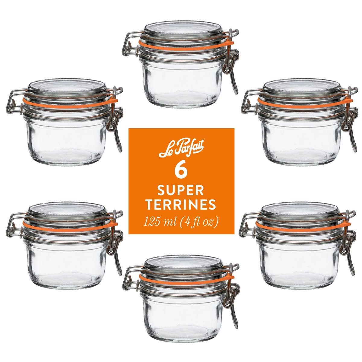 Le Parfait Flip Top Glass Jars for Storage and Gifting