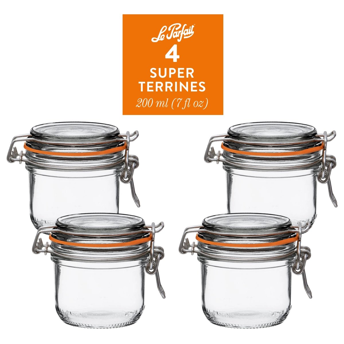 Le Parfait Flip Top Glass Jars for Storage and Gifting