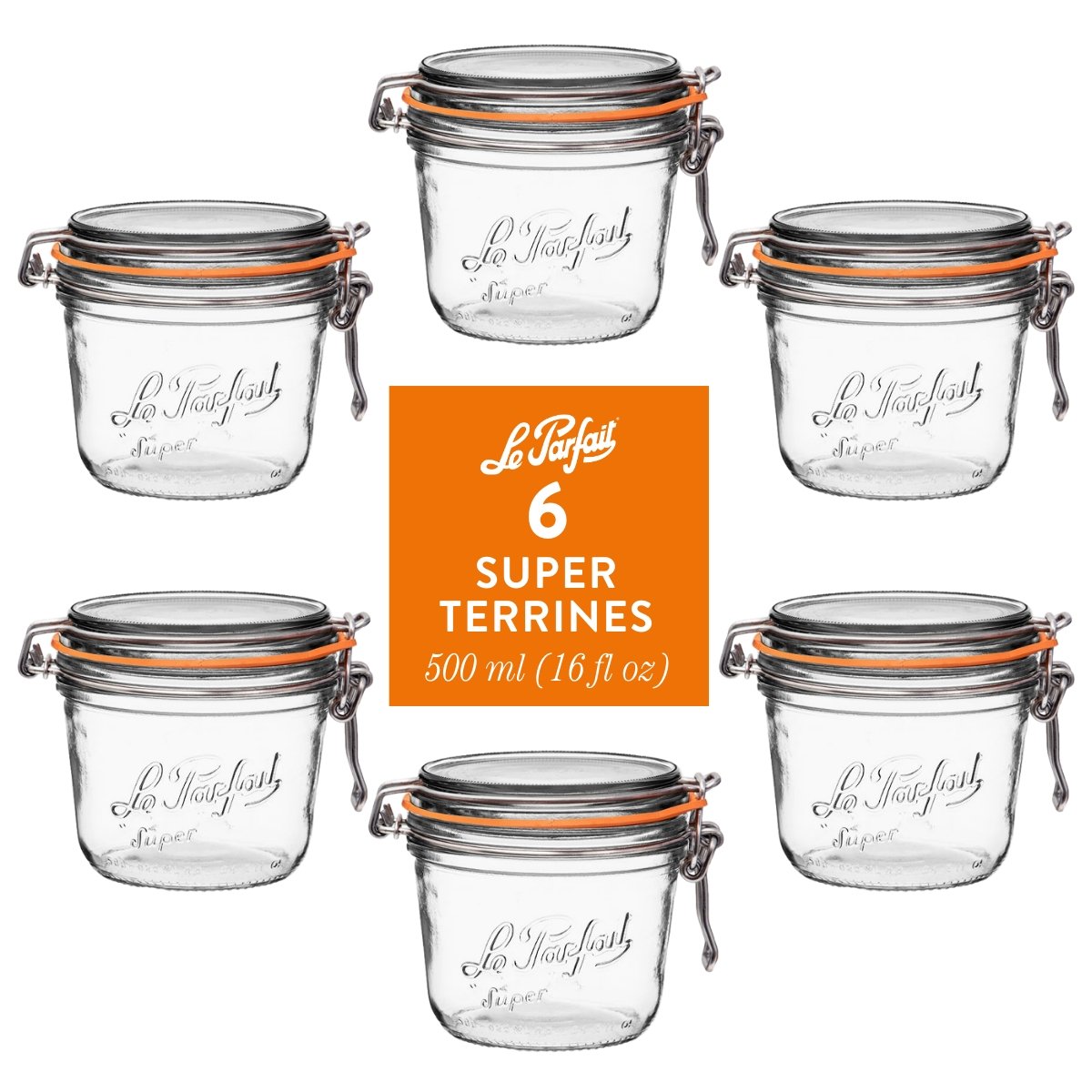 Le Parfait Flip Top Glass Jars for Storage and Gifting
