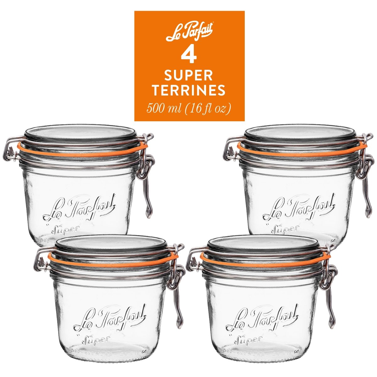 Le Parfait Flip Top Glass Jars for Storage and Gifting