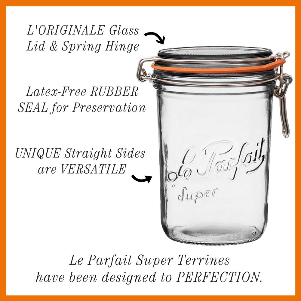 Le Parfait Flip Top Glass Jars for Storage and Gifting