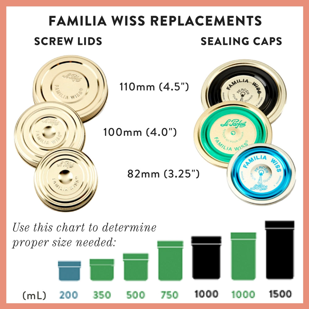 Le Parfait Familia Wiss Terrines - Glass Jars with 2-Piece Lids for Use with ChouAmi