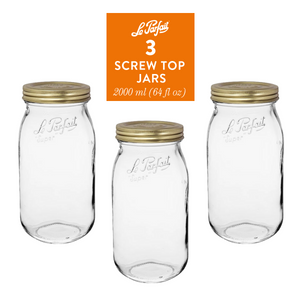 Le Parfait Screw Top Glass Jars for Use with ChouAmi